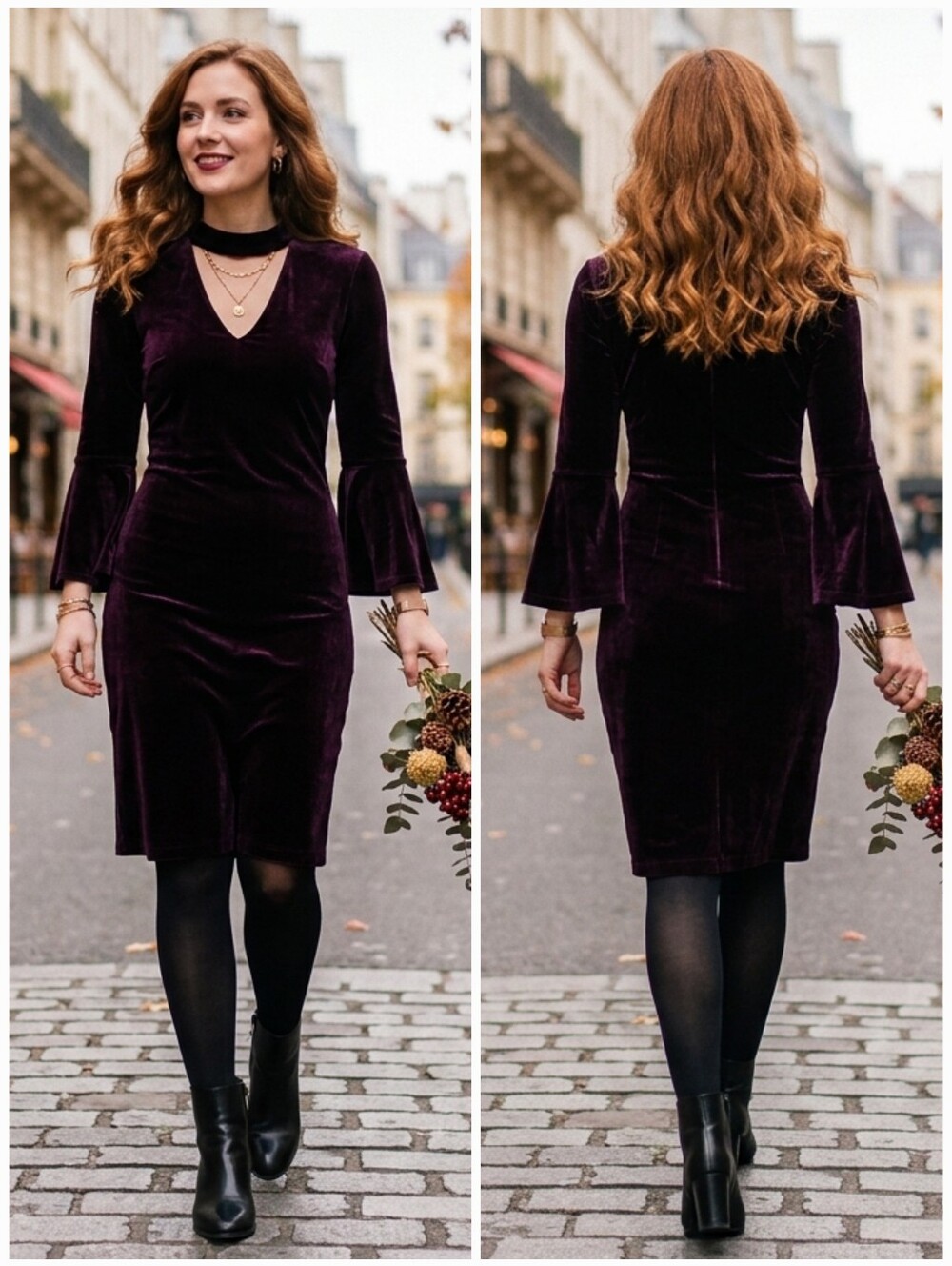 NWOT Eliza J 10 Whimsigoth Dark Romantic Vampy Aubergine Velvet Keyhole Dress